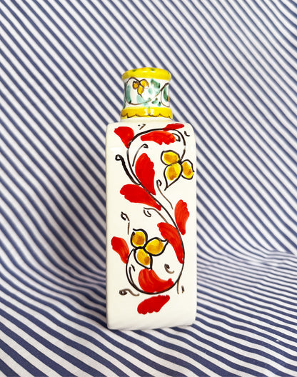 Hand-Painted Sicilian Olive Oil Bottle ~ Melograno Azzurro