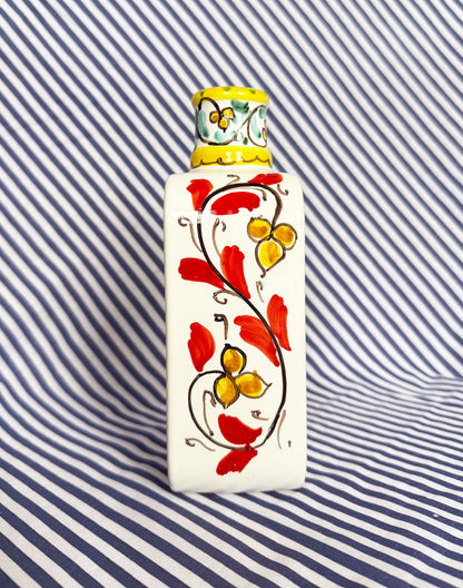 Hand-Painted Sicilian Olive Oil Bottle ~ Melograno Azzurro