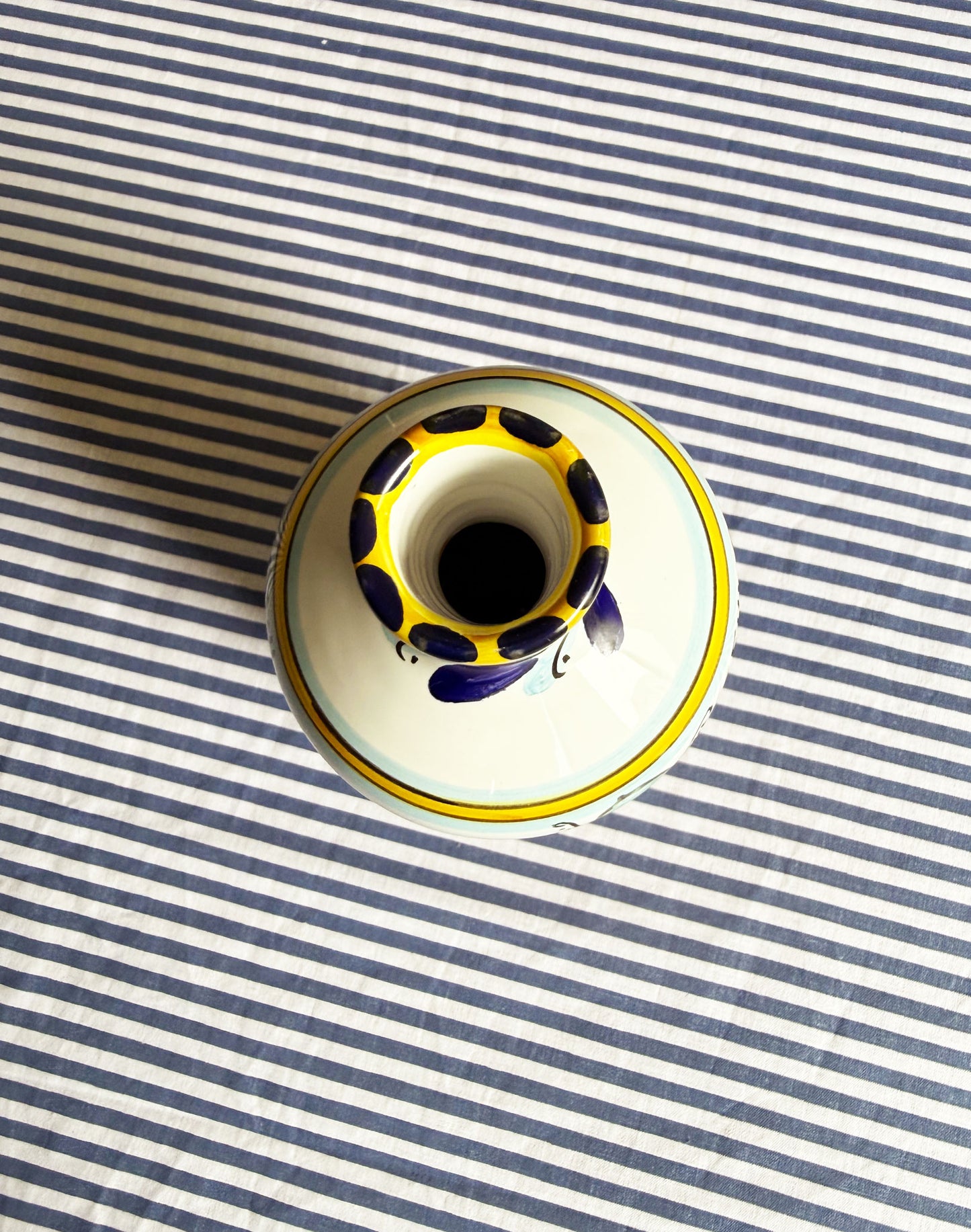 Hand-Painted Sicilian Olive Oil Bottle ~ Melograno Blu